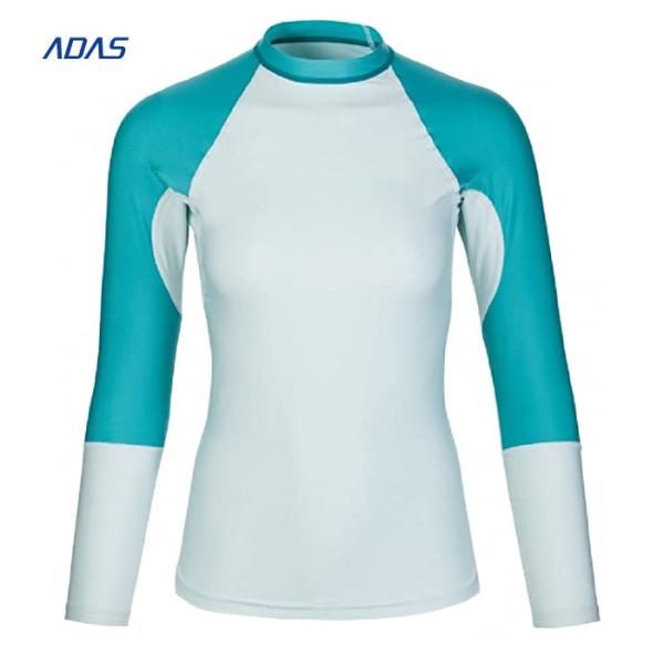 Breathable Womens Mens Swim Shirt Long Sleeve Rashie Unisex Rashguard Quick Drying