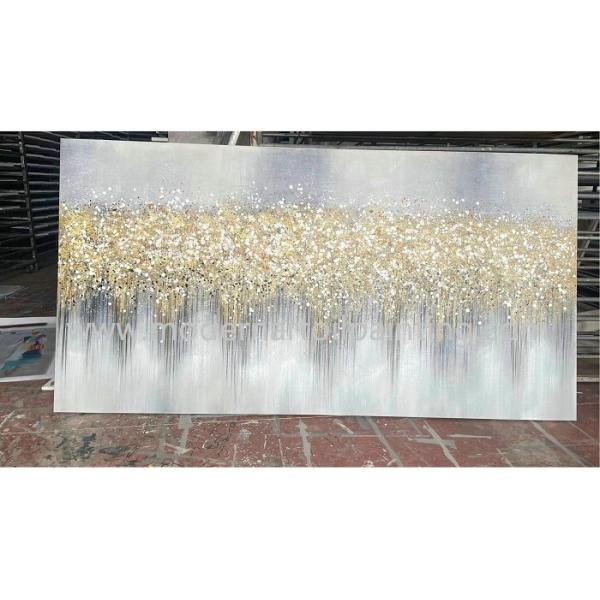 Hand Painted Gold Foil Painting Abstract Canvas Wall Art For Interior Decoration