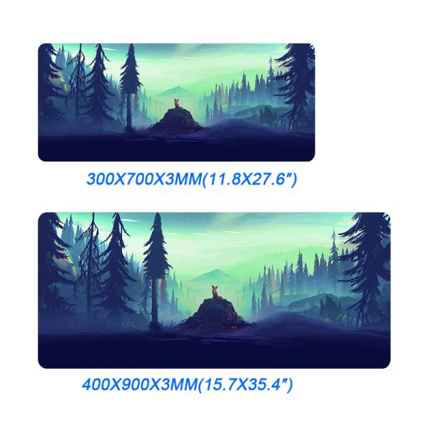Rectangular OEM Extended XXL Primary Forest Fox Mouse Pads With Custom Logo Printed