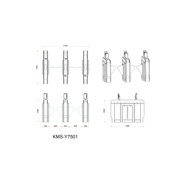Pedestrian Access Safety Wing Barrier IR Sensor CE Approved