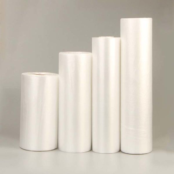 Food Grade PE Perforated Produce Bag Roll Transparent Easy Tear Plastic Sack For Supermarket Fruit Meat Self Weighing