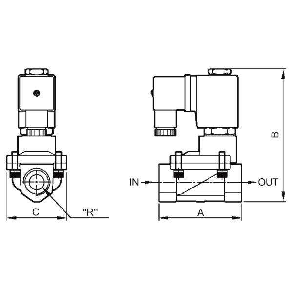Клапан соленоида 24V нержавеющей стали типа 1 кивера SPU225A-08» 110V 220V