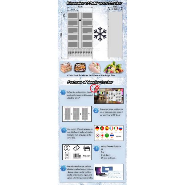 Refrigerated Touch Vending Lockers Selling Fresh Vegetables Fruits