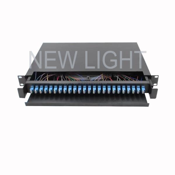 1U Wall Mount Fiber Optic Patch Panel with OM3/OM4 Multimode Support and 12 Fiber Splicing Unit