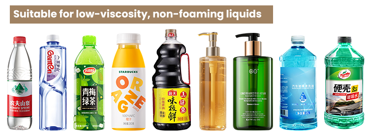 Full Automatic Gravity Linear Filler for Drinking Water, Juice, Mineral Water and Daily Chemical Liquid