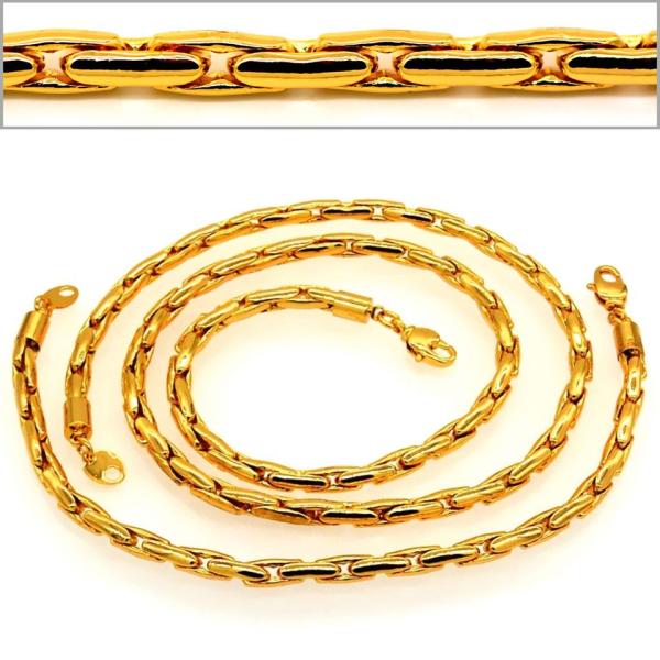 New Trendy Men Jewelry Wholesale 18K Real Gold Plated 4.8MM Snake Chain Necklace Bracelet