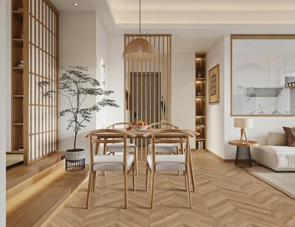 Carreaux de porcelaine en bois à os de poisson 600x1200 mm pour salon résistant à l'usure