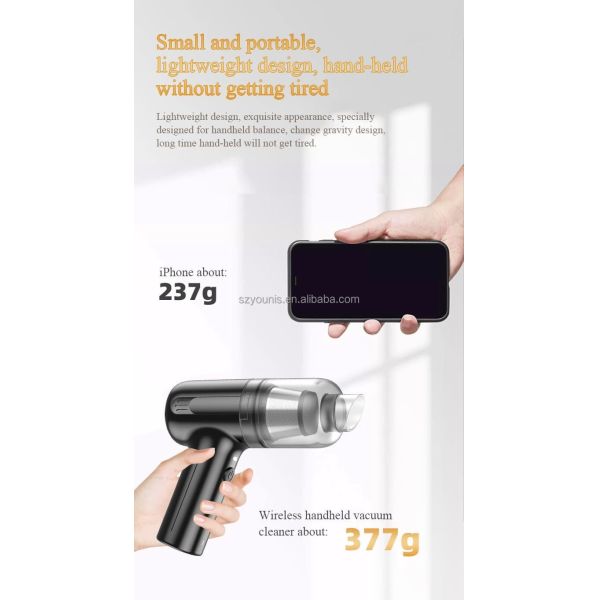 Mini Portable Car Vacuum Cleaner Wireless Handheld Lightweight Quiet Rechargeable