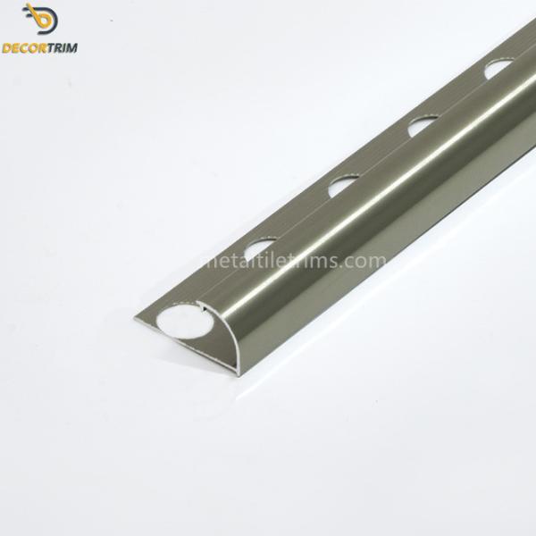 Polish Bronze Quarter Round Metal Tile Trim 7/16'' For Decoration