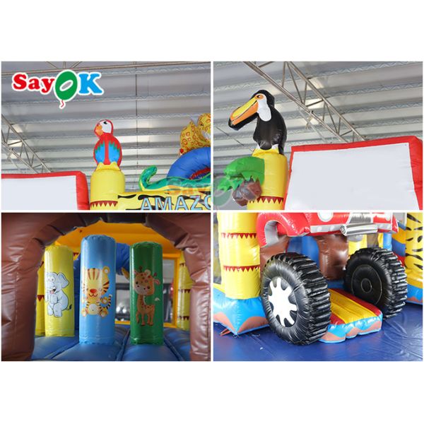 Kids Playground Zoo Forest Animal Inflatable Jumping Slide Bounce Castle Bouncy House