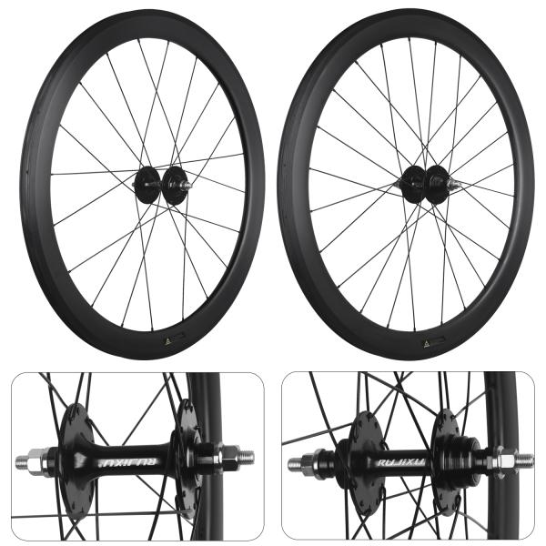 Carbon 700C Fixed Gear Wheelset 50mm Vacuum Rim Road Bike Wheelset