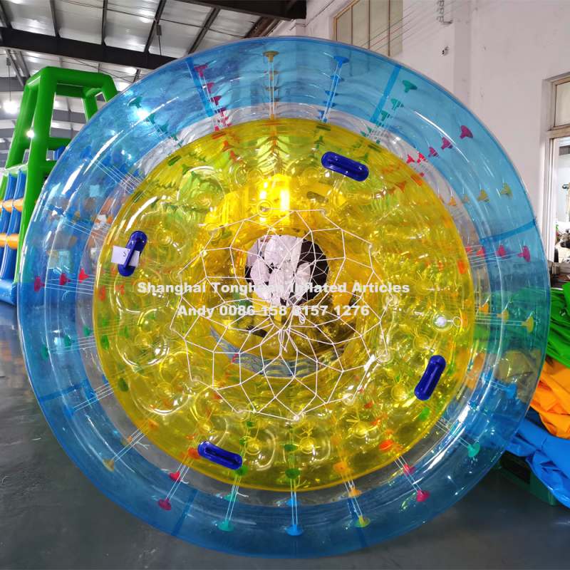 Commercial Inflatable Water Roller Wheel Heavy Duty TPU Non Slip Surface for Aquatic Gym Training and Pool Parties Water Games
