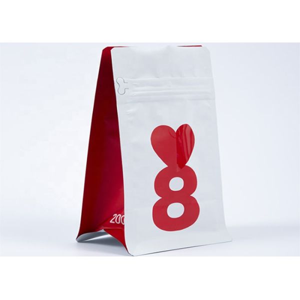 Eight Side Seal Aluminum Foil Ziplock Bags Flat Bottom For Biscuit Cashews Snacks
