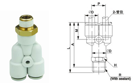 Штуцеры пневматической пробки, разъем речного порога шланга для подачи воздуха