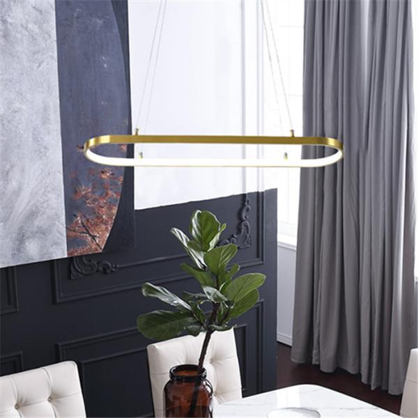 Diodo emissor de luz Aluminum+Acrylic que pendura a luz simples moderna do pendente da areia dourada