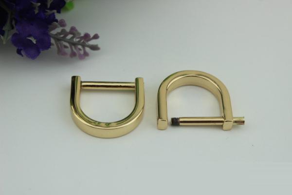 Classical design removeble light gold 20mm D ring buckle,hanging plating bag d-ring