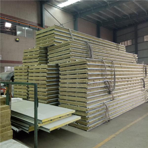 saudi arabia manufacturer 50mm rock wool sandwich roof panel with 0.426mm thickness steel