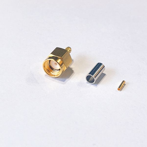 50 Ohm SMA Crimp Connector RF Male Connector DC-6GHz with Gold-plated Brass for RG58 LMR200 Coaxial Cable