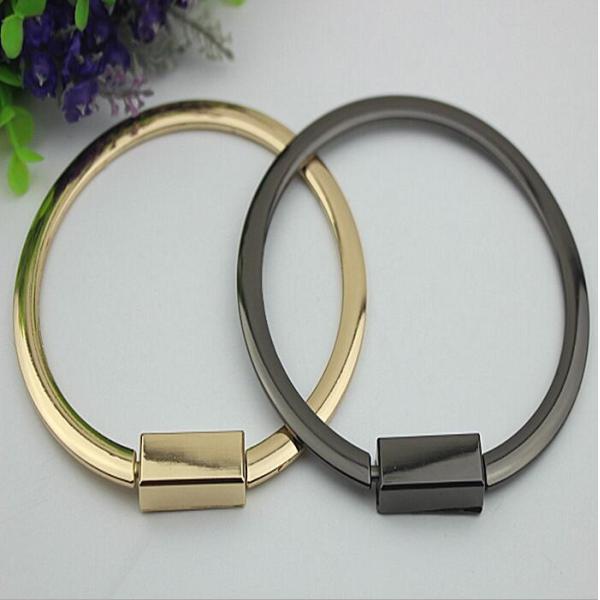 Ladies bag parts zinc alloy light gold 105 mm round metal bag handle