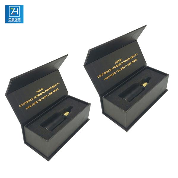 SGS ISO Black 250gsm Flip Top Essence Liquid Packaging Box