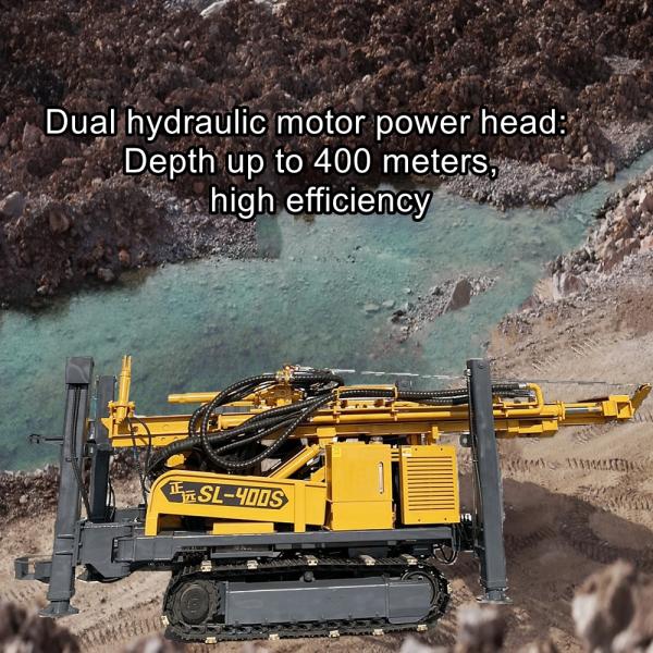 Construction Crawler Water Well Drilling Rig Compressed air down the hole drilling is used for various formations in high-altitude regions