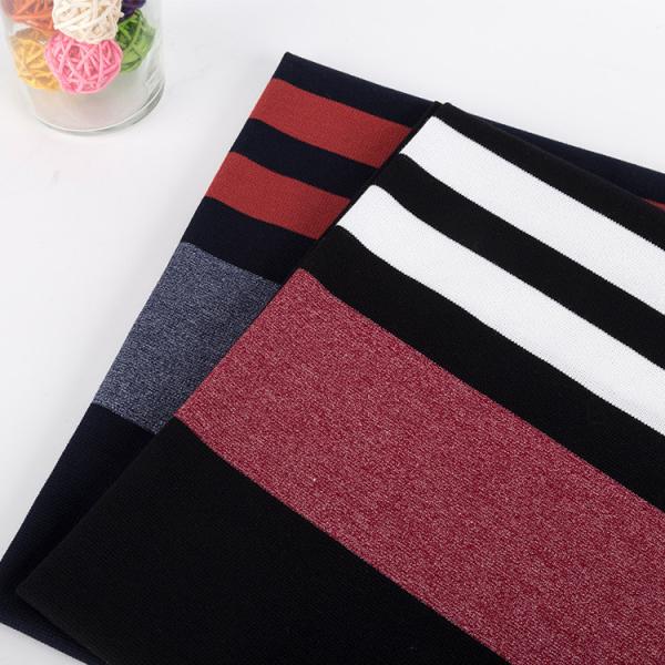 Environmentally Friendly Sweat-Absorbenty Elastic Striped Knit Fabric For Polo Shirt