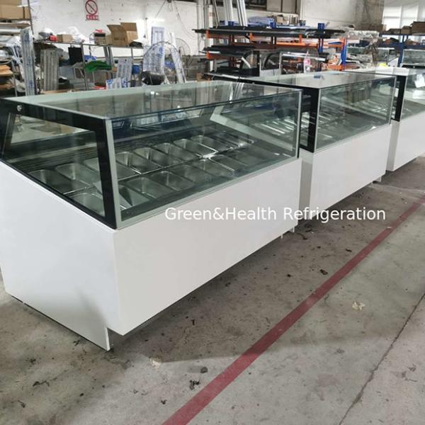 Large Capacity Ice Cream Display Freezer With Tempered Glass And Sliding Door