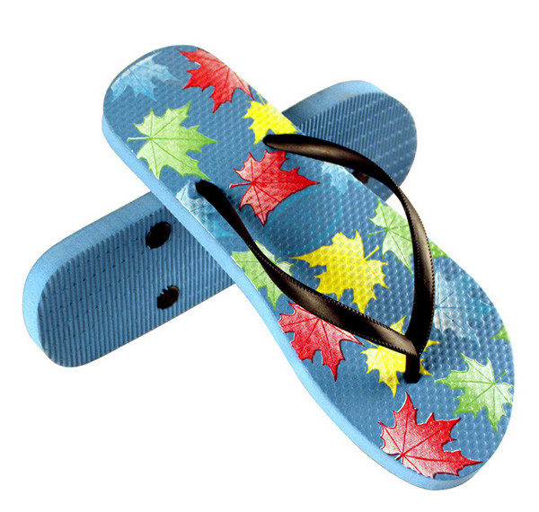 V strap full color printed Women Flip flops thongs slipers manufacturers