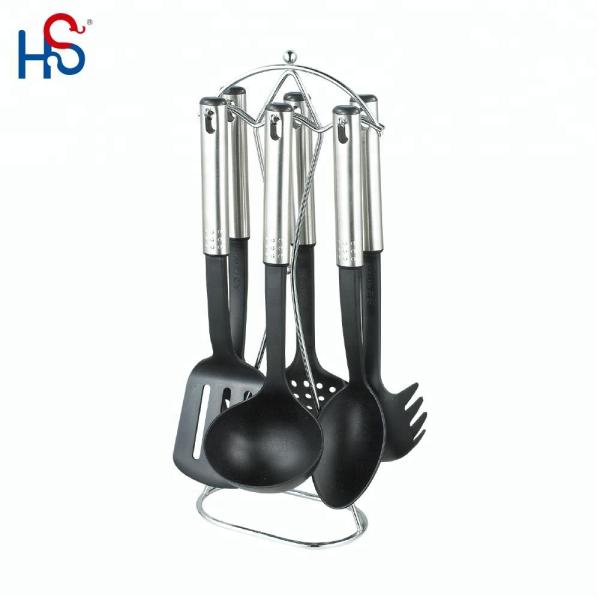 Tableware Kitchen Utensils Set with Silk Printing Logo and Nylon Spoon Holder Masher