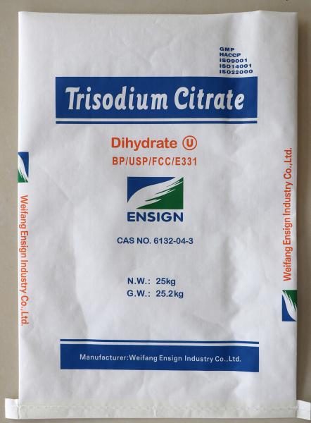 Crystal Powder 20Mesh 25kg/Bag Trisodium Citrate Acid Regulator