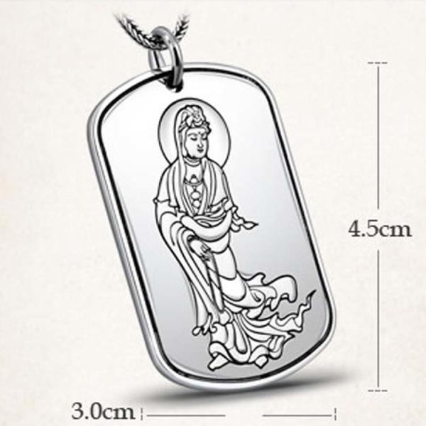 925 Silver Wheat Chain with Sterling Silver Dog Tag Engraved Words(N6030805)