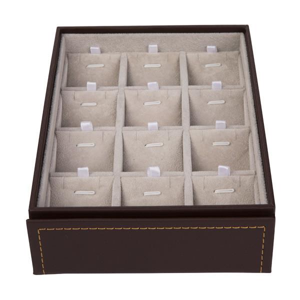 High Grade Pu Leather Jewelry Display Box For Necklace / Pendant 15 Spaces