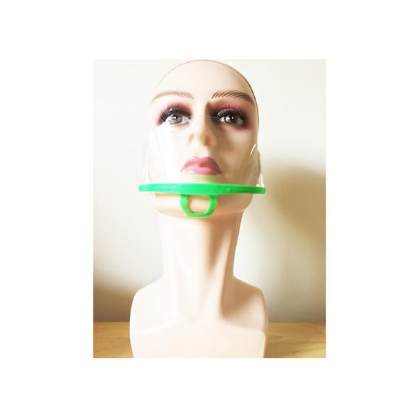 Green Catering Anti Spit Transparent Plastic Clear Open Mouth Shield