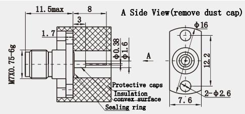 2.4mm Hermetically Seal Brass Female Flange Mount RF Coaxial Connector