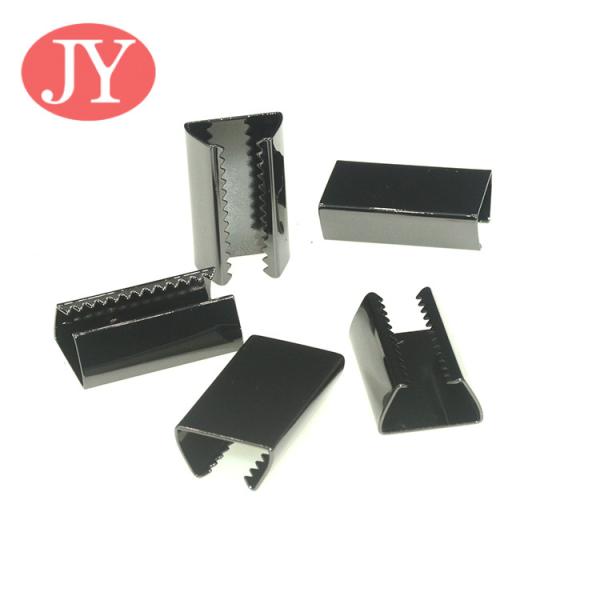 jiayang aglet metal gun color 25mm flat  cord laser logo metal tipping for hoodies