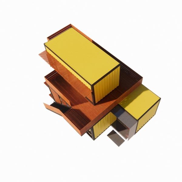 Commercial Street Shops Folding Room Combination with Yellow Renovation Industrial Wind Outdoor Flat Pack Container House