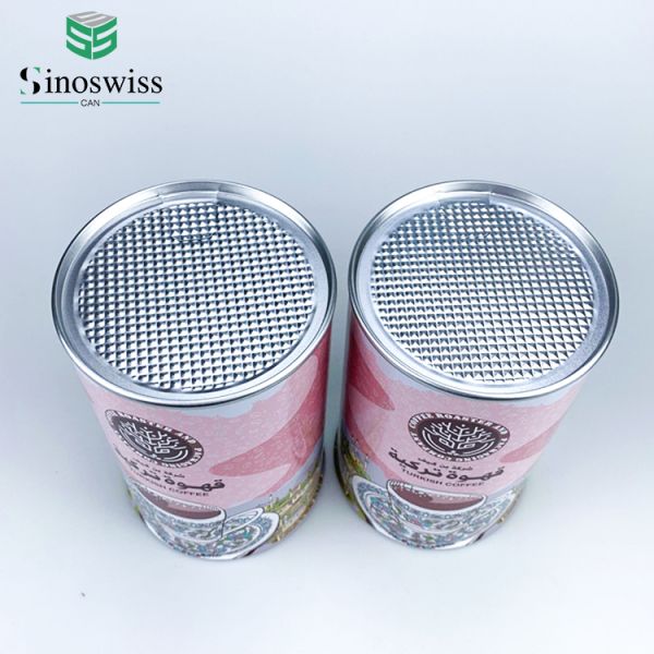 Paper Cardboard Coffee Can Packaging Food Grade Recyclable Custom Printing