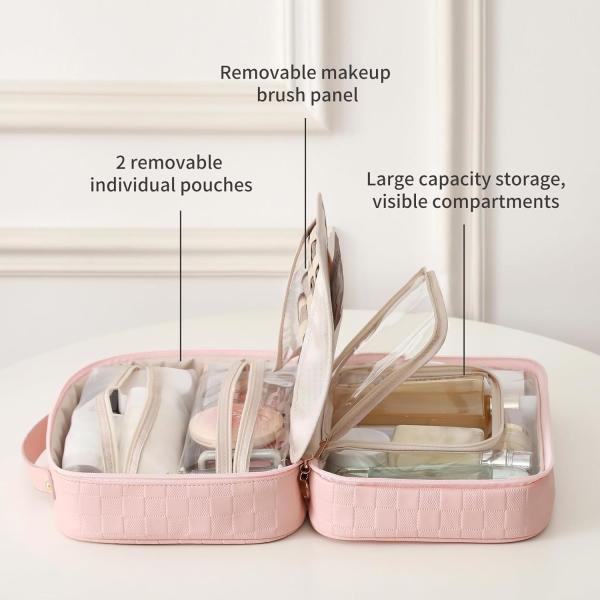 Travel Toiletry Bag for Women, Makeup Bag& Cases, Waterproof Makeup Organizer, Large Capacity Outdoor Travel Toiletries And Cosmetics Bag Three Piece Set Customization Convenient Storage Bag