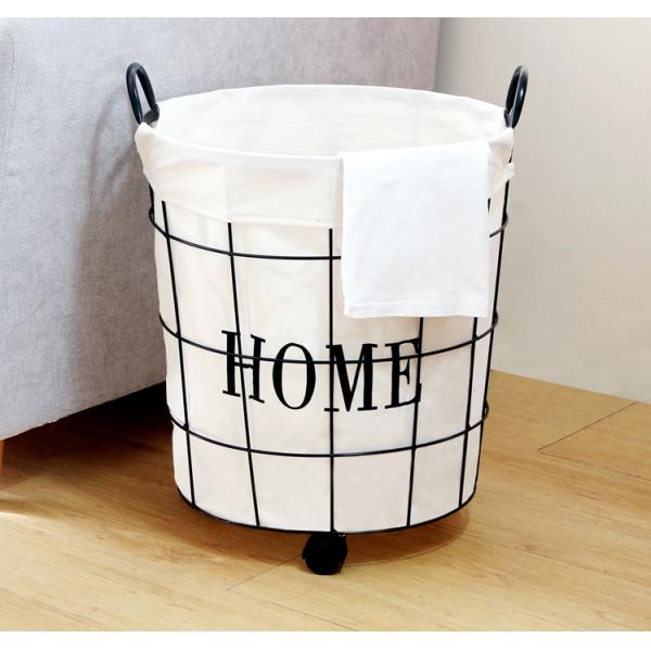Iron Round Household Laundry Basket North Europe Dirty Clothes Basket Toy Litter Basket
