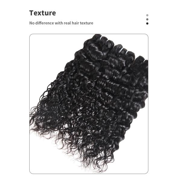 Black 100g/Pcs Water Wave Human Hair Bundles , 8a human hair bundles