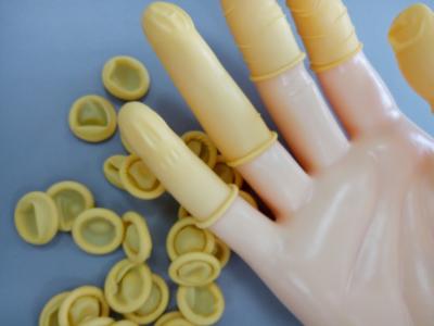 Industrial Cleanroom Finger Cots Antistatic Rubber Yellow