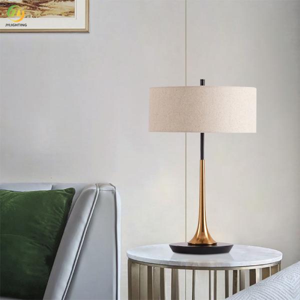 Modern Fabric Bedside Table Lamp with E14 Bulb and Iron Base