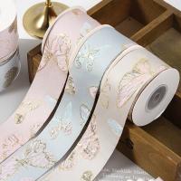 High Tenacity bleu et vert estampage à chaud papillon ruban d'amour pour bricolage boîte cadeau de mariage emballage couleurs personnalisées Availablebl