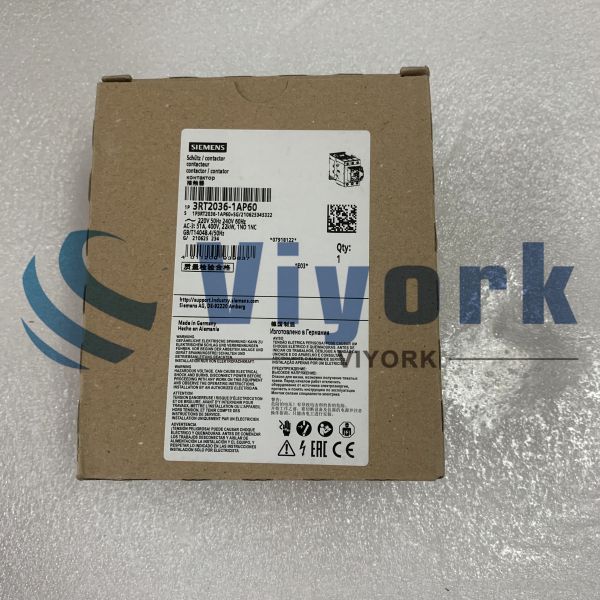 Siemens 3RT2036-1AP60 CONTACTOR S2 50 AMP 240 VAC 1NO/1NC NEW