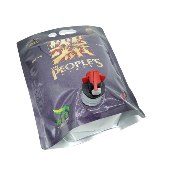 Double Bottom 1.5L 3L 5L Aluminum Foil Spouted Pouches Packaging Bags With Spigot
