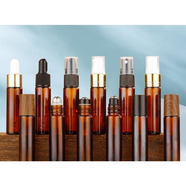 Garrafa de rolo com tampa de madeira 10 ml Balanças portáteis Spray Cosméticos de viagem Função Drop