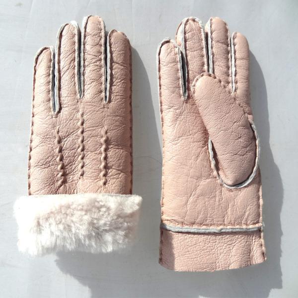 Hand Stitching Nappa wool lined men women sheepskin shearling leather gloves