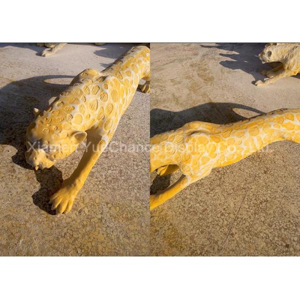 Decorative Fiberglass Animal Statues Customized Fiberglass Leopard Sculpture
