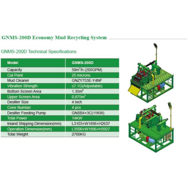 GNMS-200D mud recycling system,economy mud recycling system, 200GPM mud recycling system