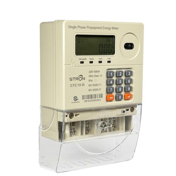 100m通信距離 STE18 B 単相プリペイド電気メーター、AMIスマートメーターおよびStronpay販売ソフトウェア搭載